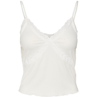 VERO MODA Damen VMDITTE Singlet Crop JRS NOOS Top, Snow White, M