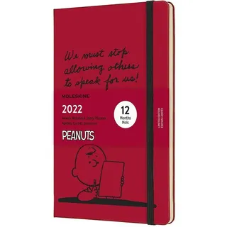 Moleskine Peanuts 12 Monate Wochenkalender, Wochenplaner 2022 in limitierter Sonderausgabe Charlie Brown, fester Einband, Format Groβ 13 x 21 cm, 144 Seiten