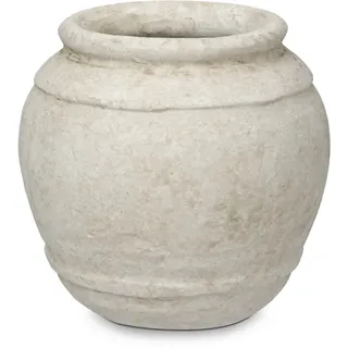 Rustikale Vase 15cm Vintage Vase Deko Landhausstil Blumenvase Antik | Zement Vase Tischvase für Trockenblumen Beige Vase Rustikale Deko Dekovase für Blumensträuße Landhaus Wohnung Büro Dekor