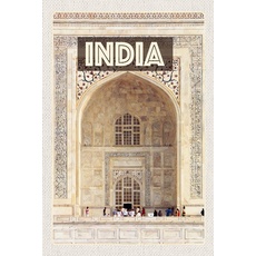 Blechschild 18x12 cm Indien Moschee Eingang Islam Menschen