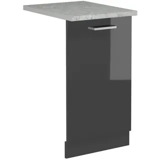 Vicco Unterschrank Geschirrspülblende R-Line 45 x 81,8 x 1,6 cm Anthrazit Hochglanz/Schwarz
