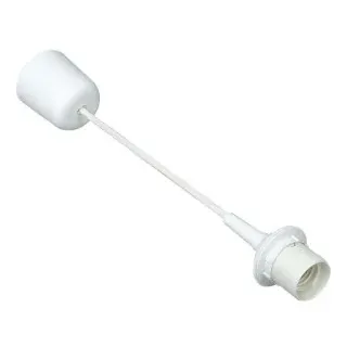 Kopp 210217041 Schnurpendel für Lampenschirm, E27, mit Ø65mm-Deckenbaldachin, Farbe: weiß  - 5 Stück