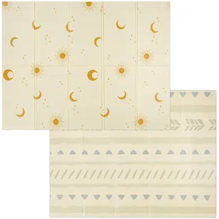 Relaxdays Spielmatte, Faltbare Kindermatte, mit Motiven, 200 x 150 cm, XPE-Schaumstoffmatte, Krabbelmatte Baby, bunt