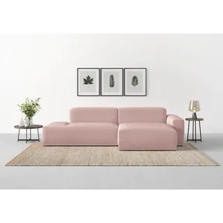 TRENDMANUFAKTUR Eckcouch Cord 2-Sitzer Flieder