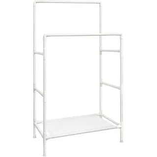 Songmics Kleiderständer Metall 2 Kleiderstangen 44 cm x 88 cm x 154 cm Weiß