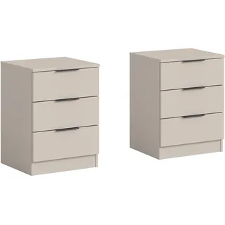 Nachtkommode HOME AFFAIRE "Skarde 2 Nachttische, jeweils Breite: 45 cm", kashmir, B:45cm H:60cm T:40cm, Holzwerkstoff, Sideboards, Nachtkommode, Skarde, 2er Set Nachtkommoden, 3 Schubkästen, kashmir