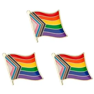 Sinwinkori Progress Pride Flag Metallabzeichen Anstecknadel Brosche 3tlg