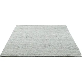 Wollteppich SANSIBAR "Hörnum", grau (hellgrau), B:40cm H:12mm L:60cm, Schurwolle, Teppiche, Wollteppich, Handweb Teppich, meliert, reine gewalkte Wolle, handgewebt