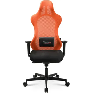 Topstar Bürostuhl Gamingstuhl Sitness RS Sport inkl. Armlehnen schwarz/schwarz orange mit Lordosenkissen