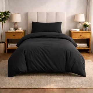 Komfortec Premium Schwarz 155 x 220 cm + 40 x 80 cm