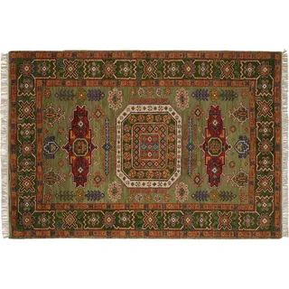 Cazaris Orientteppich , Mintgrün , Textil , orientalisch , rechteckig , 120x180 cm , Care & Fair, AZO-frei, Handmade in India , für Fußbodenheizung geeignet, in verschiedenen Größen erhältlich, leicht zusammenrollbar , Teppiche und Böden, Teppiche, Orientteppiche