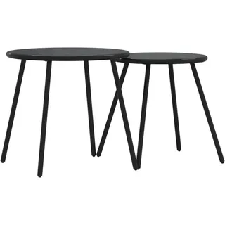 vidaXL Beistelltisch Ø 50 x 46 cm Schwarz