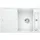 AXIA III 45 S links Einbau von Oben Silgranit weiß Drehknopfventil 780 x 510 mm