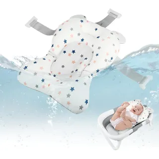 Gowkeey Baby-Badekissen, Rutschfestes Badewannenkissen Baby, Baby Badewanne Kissen, Duschkissen, Bad Stützkissen, Weich, Schnell Trocknend, Verstellbar, Leicht, für 0-18 Monate Babywanne