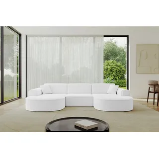 altdecor Ecksofa in U-Form MARI-U1 -303x171x79,5 cm Weiß - Corner Sofa Bett Eckcouch Couch L-Form Wohnlandschaft Cauchsofa - Weiß