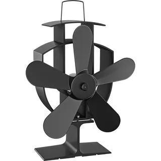 Wiltec Kaminofenventilator mit 5 Blätterm 50 bis 300°C, Ofenventilator ohne Strom, Kaminventilator für eine effiziente und umweltfreundliche Wärmeverteilung