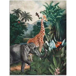 Artland Wandbild »Afrikanischer Dschungel«, Wildtiere, (1 St.), als Alubild, Outdoorbild, Leinwandbild, Poster in verschied. Größen, grün