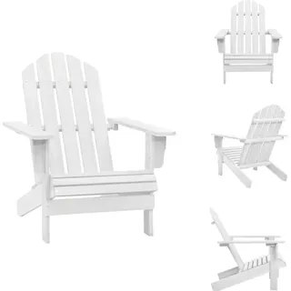 vidaXL Gartenstuhl Holz Weiß - Gartenstühle - Weiß