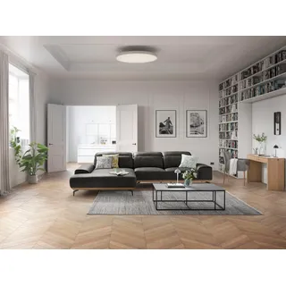 Musterring Wohnlandschaft "MR 2490 Ecksofa mit erstklassigem Sitzkomfort, Long-Life-Leder" Fuß Schwarz, Sitzhöhe 46cm, wahlweise mit Funktionen, Maße 342x207 cm, anthrazit, s