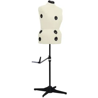 vidaXL Schneiderpuppe Verstellbar Weiblich Schneiderbüste Schaufensterpuppe Torso Mannequin Damenbüste Schaufensterfigur Creme L Größe 44-50