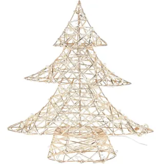 Excellent Houseware Weihnachtsdeko Weihnachtsbaum LED 40 cm , Goldfarben , Kunststoff , 10x40x40 cm , Dekoration, Weihnachtsdekoration