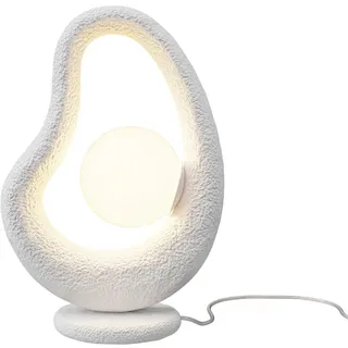 Tischlampe Glas Beton Weiß Schlafzimmer Wohnzimmer 38 cm G9 Nachttisch Leuchte