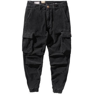 Tdvcpmkk Retro Cord Overall Für Herren Herbst Dicke Und Knöchel gebundene Freizeithose Black 34