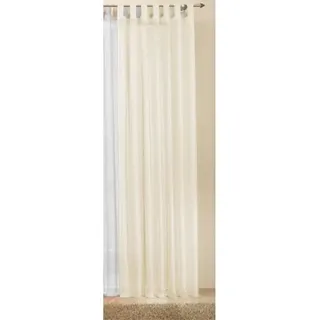 Transparente einfarbige Gardine aus Voile, viele attraktive Farbe, 245x140, Creme, 61000