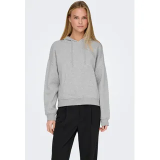 Kapuzensweatshirt ONLY "ONLSWEAT L/S HOODIE OVERSIZE PKT SWT", Damen, Gr. XL, grau (light grau melange), Sweatware, Obermaterial: 60% Baumwolle, 40% Polyester, unifarben, loose fit normal, Rundhals, Sweatshirts Kapuzensweatshirt