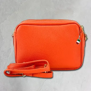 Florence Umhängetasche Damen tasche Schultertasche Echtleder orange OTF809O