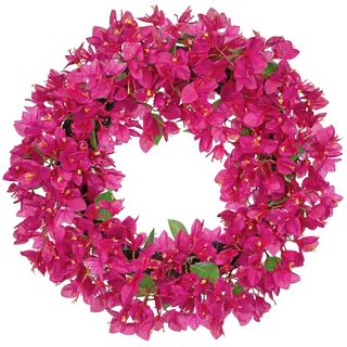 Künstliche Bougainvillea-Kranz Dekokranz Blumenkranz Türkranz Deko groß Türkran Wandkranz Frühlingsdeko für Frühlings-Sommer-Osterdekoration, Zuhause, Parties, Hochzeiten, Ø45cm