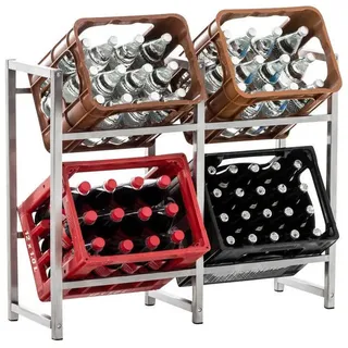 CLP Kastenständer Metall edelstahl , Edelstahlfarben , 47x75x31 cm , Weinregale