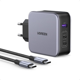 UGREEN Nexode 140W USB C Ladegerät PD 3.1 USB C Netzteil GaN 3-Port Power Adapter kompatibel mit MacBook Pro 16" 2021, Dell XPS, iPhone 16 Pro Max/Pro/16/15 Pro Max/15, Galaxy S24 Ultra/S23/S22 usw.