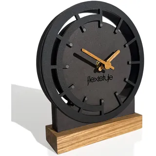 FLEXISTYLE Modern standuhr klein aus Holz Eiche Wohnzimmer Badezimmer (Style 6)