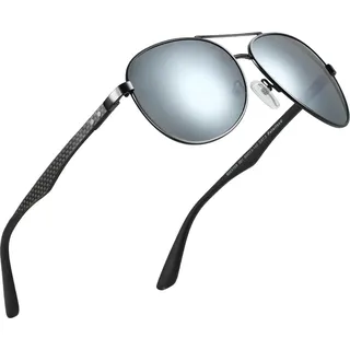 ZENOTTIC Polarisierte Pilotenbrille Kohlefaser UV400 Schutz Sport Brillenetui Eco-Friendly