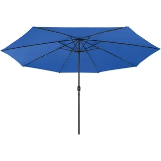 vidaXL Sonnenschirm mit LED-Beleuchtung 400 cm Azurblau - Blau