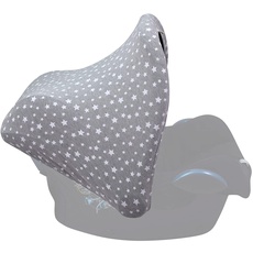 JYOKO KIDS Universal Sonnenschutz Sonnenverdeck kompatibel mit Maxi Cosi, Babyschalen oder Kinderwagen, gruppe 0 Autositz, geeignet für die meisten Marken (White Star)