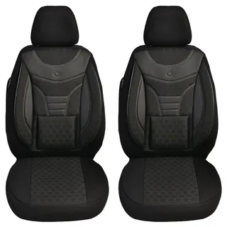 BREMER SITZBEZÜGE Maß Auto Schonbezüge kompatibel mit VW Polo 6R / 6C Fahrer & Beifahrer Set ab 2009-2016 / Auto Sitzbezüge Schonbezug Set Autositzbezüge 2er Pack in Schwarz (910)