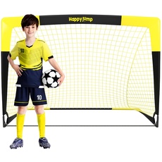 Happy Jump Fussballtor Pop Up Fussballtore für Kinder Garten Fussball Tor Football Ball Tore x1 (4'x3.01', Schwarz)