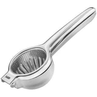 GEFU Zitruspresse "LEMON", silber, B:22cm H:5cm T:7,5cm, Entsafter, effizientes Hebelprinzip, tropffreier Ausguss, Edelstahl
