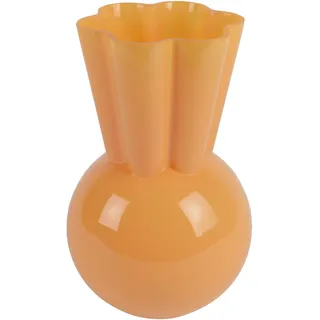 Vase , Orange , Glas , rund , 17.50x28.00x17.50 cm , Dekoration, Vasen, Glasvasen