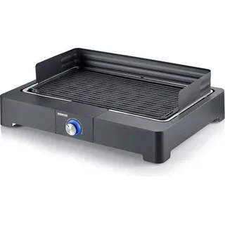 Elektrischer Tischgrill mit Aluminium-Grillplatte, schnell einsetzen, für Balkon, schwarz, ohne Verbrennungsgefahr. - Schwarz