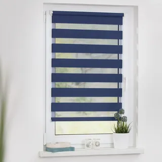 Duo Rollo / Doppelrollo Klemmfix 100 x 150 cm verspannt blau