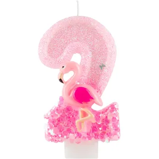 Zahlen 2 Geburtstagskerzen pink alles Gute zum Geburtstag Flamingos Hawaii Thema Kerzen Kuchendekoration, Party Dekoration Kerzen Jahrestag Feier Geschenk