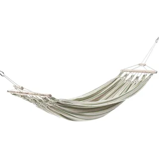Chico Einzel-Stabhängematte Baumwolle beige-grün / 1 Person  300 x 130 150 kg...