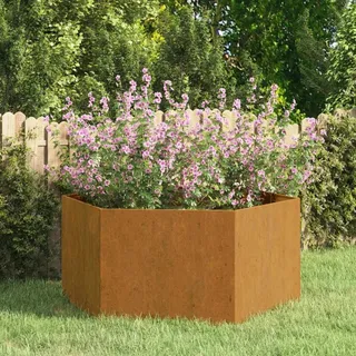 vidaXL Pflanzkübel, Blumenkübel zum Selber Bauen, Hochbeet für Garten Balkon Terrasse, Pflanzkasten Stahlrahmen, Blumenkasten, Grau Cortenstahl