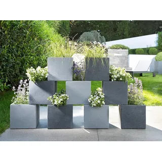 Kunststoff-Blumentopf Stony Grey 40 cm lang 40 cm breit 33 cm hoch 44 L Volumen