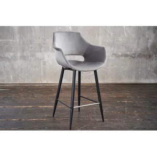 KAWOLA Barhocker ZAJA Sitzhöhe 76 cm Velvet grau