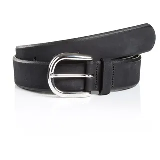 Ledergürtel MONTI "PAVIA", Damen, Gr. 85, schwarz, Rindsleder, unifarben, Gürtel Ledergürtel, aus Nubukleder mit glänzender Dornschließe – 3,5 cm breit
