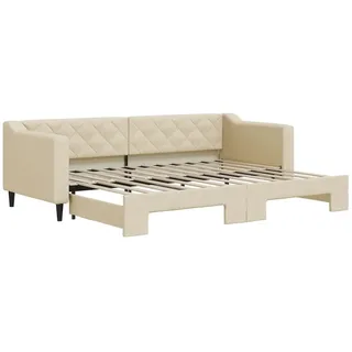 vidaXL Tagesbett Ausziehbar Creme 80x200 cm Stoff - Creme
